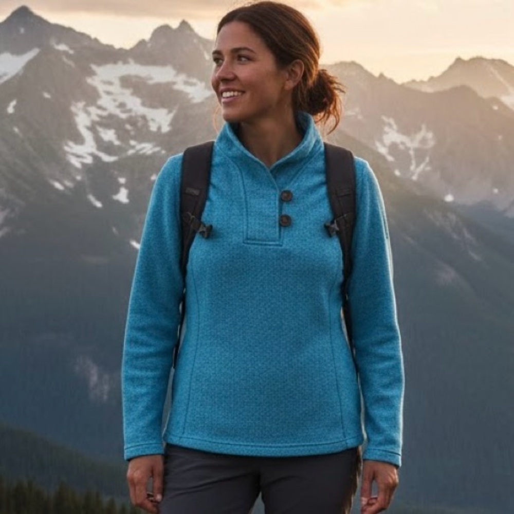Mckinley Peacock Blue Sweater Fleece Pullover Coastal Gorpcore Nordic Mountains